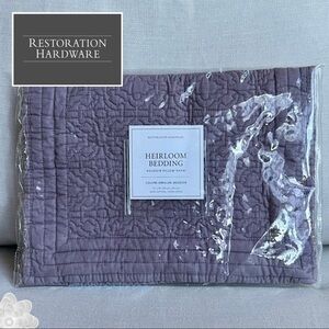 RESTORATION HARDWARE Lavender Quilted 100% Cotton Boudoir Sham 12”x18” NWT